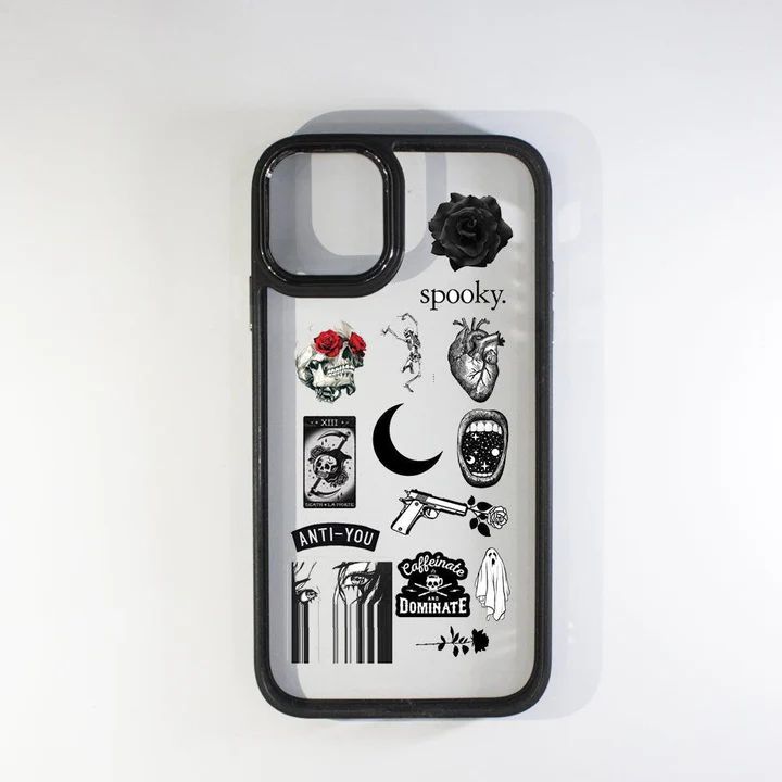 Skull black border case