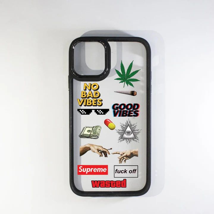 No bad vibes black boxer case