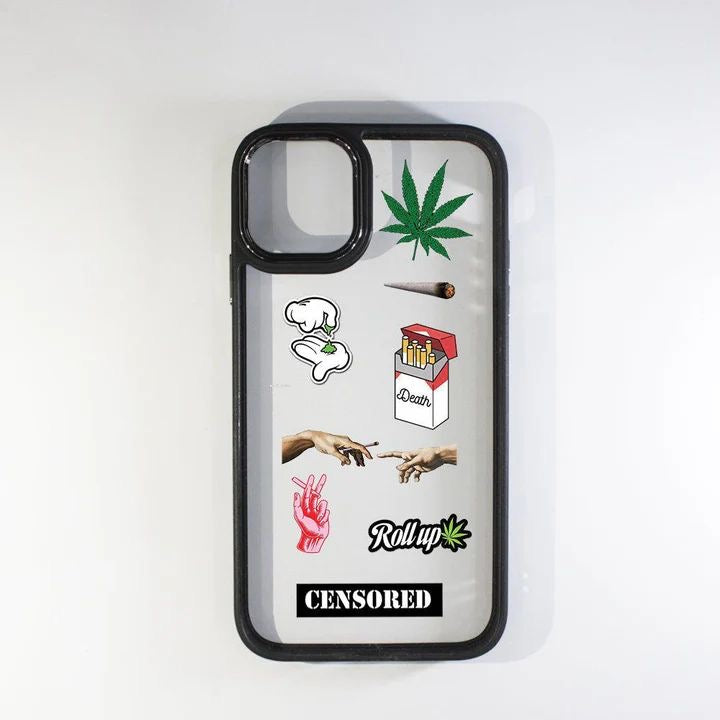 Stickers 8 black border case