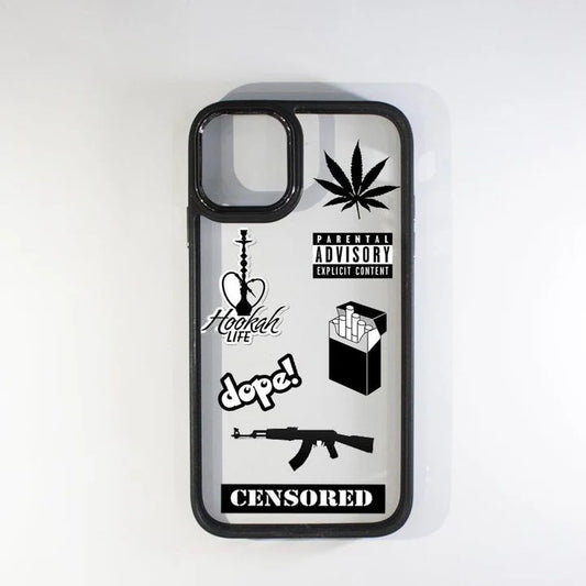 Stickers 5 black border case