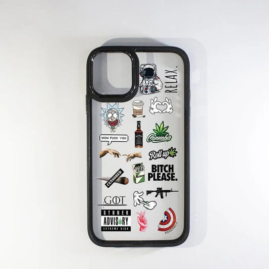 Stickers 6 black border case