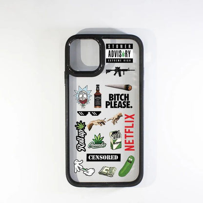 Stickers 10 black border case